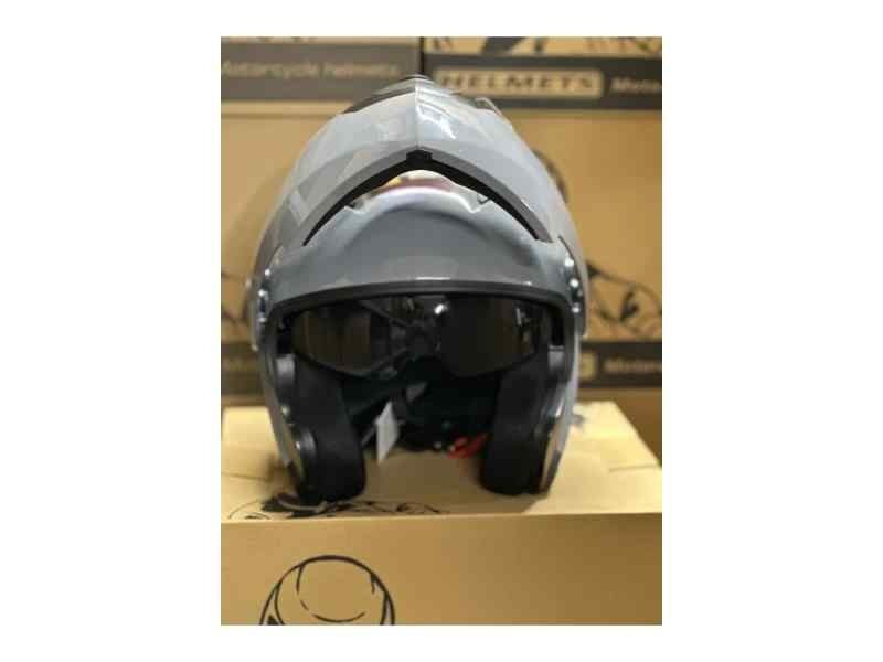 Jk-20 Jk115 Çeneli Motosiklet Kaskı Güneş Gözlüklü [Cemet Grey] Desen L Beden