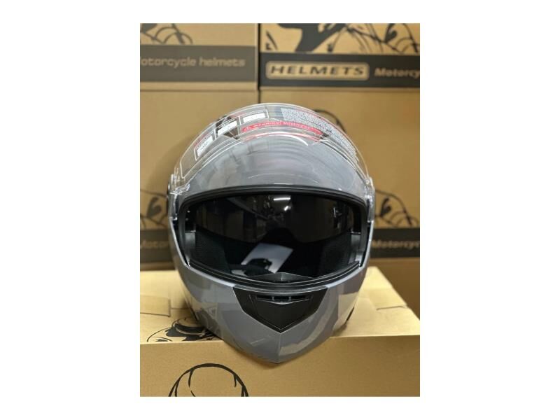 Jk-20 Jk115 Çeneli Motosiklet Kaskı Güneş Gözlüklü [Cemet Grey] Desen M Beden