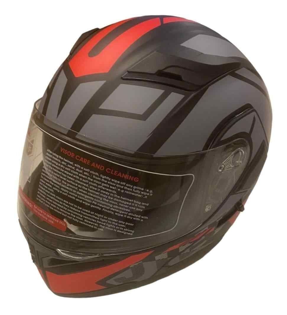 Jk-20 Jk902 Çene Pedli Güneş Vizörlü Çeneden Açılır Kask [H-1 Red ] L