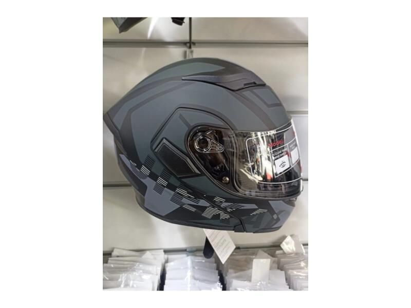 Jk-20 Jk902 Çene Pedli Güneş Vizörlü Çeneden Açılır Kask [H-1 Grey ] Xl