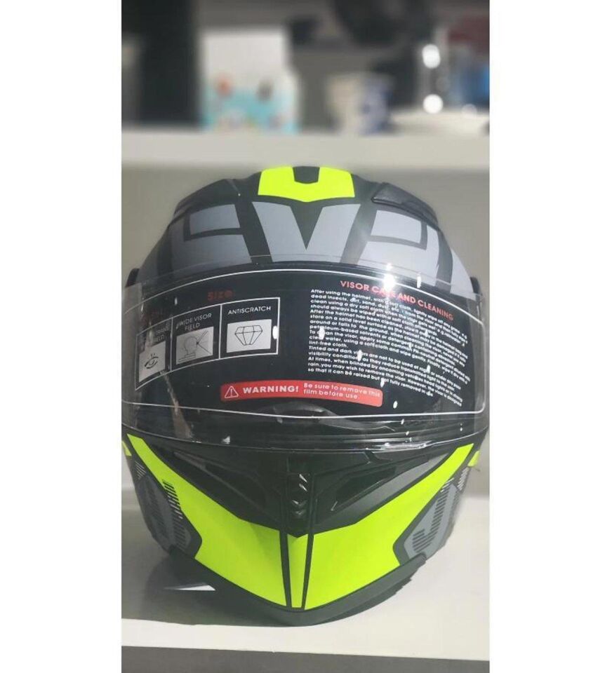 Jk-20 Jk902  Çene Pedli Güneş Vizörlü Çeneden Açılır Kask [H-1 Yellow] Xl Beden