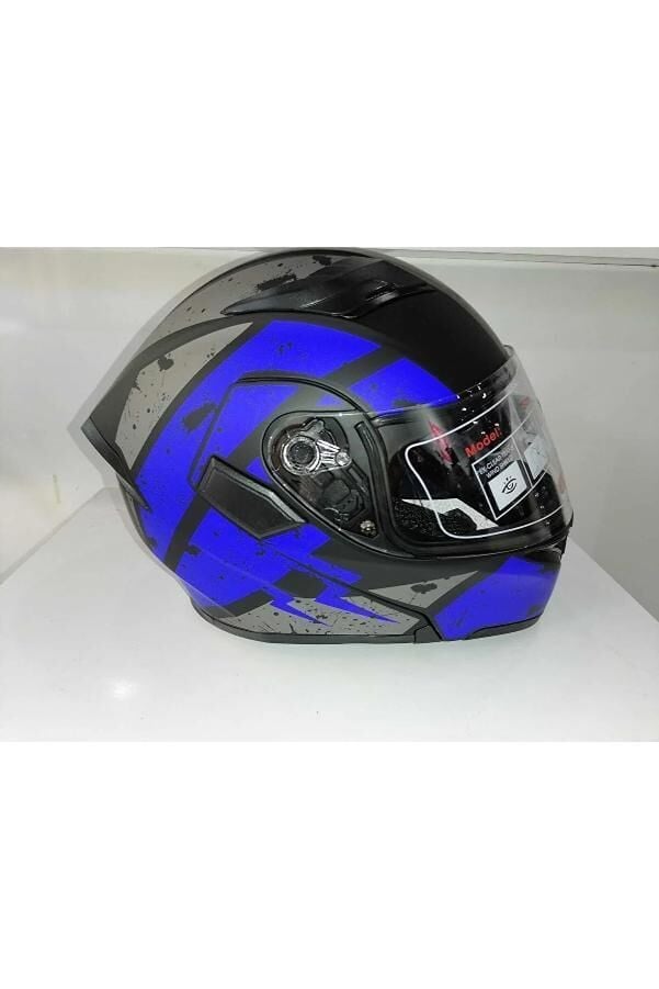 Jk-20 Jk902  Çene Pedli Güneş Vizörlü Çeneden Açılır Kask [D-1] L Beden