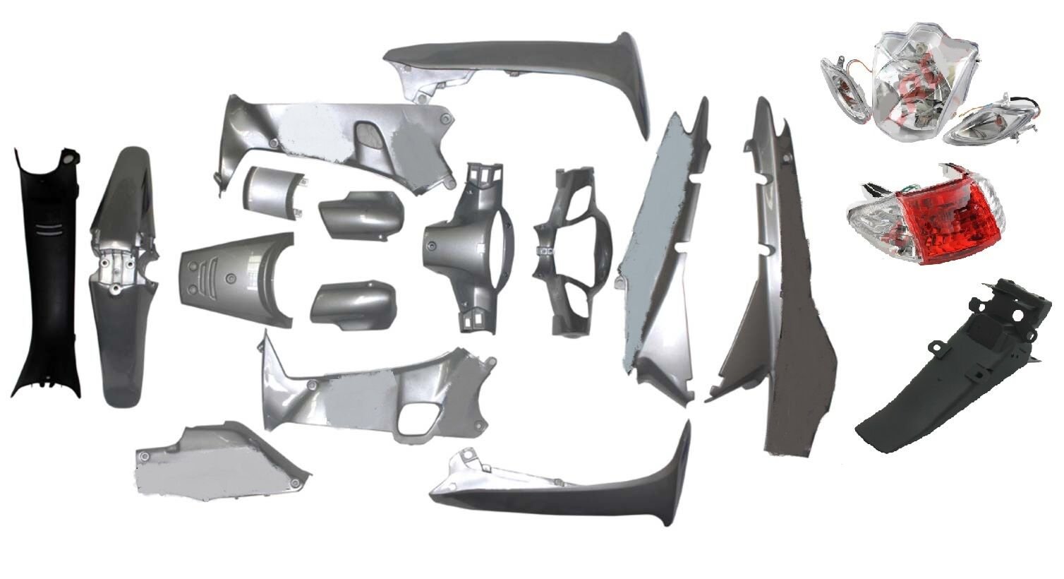 Kh Kaporta Seti Gri Far-Stop Dahil 20 Parça