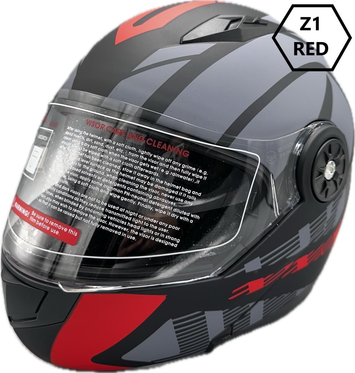 Jk-20 Jk115 Çeneli Motosiklet Kaskı Güneş Gözlüklü [Z1 Red] Desen Xl Beden