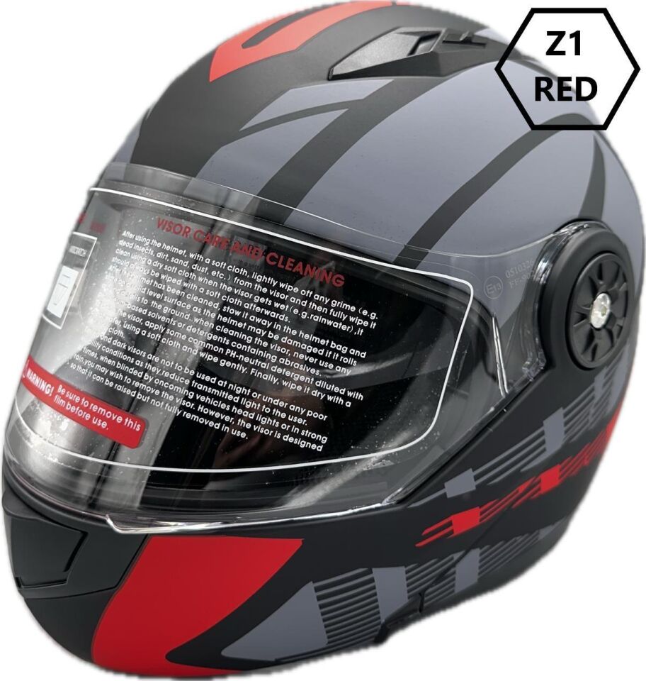 Jk-20 Jk115 Çeneli Motosiklet Kaskı Güneş Gözlüklü [Z1 Red] Desen Xl Beden