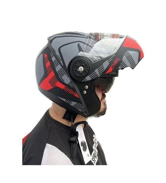 Jk-20 Jk115 Çeneli Motosiklet Kaskı Güneş Gözlüklü [Z1 Red] Desen Xl Beden