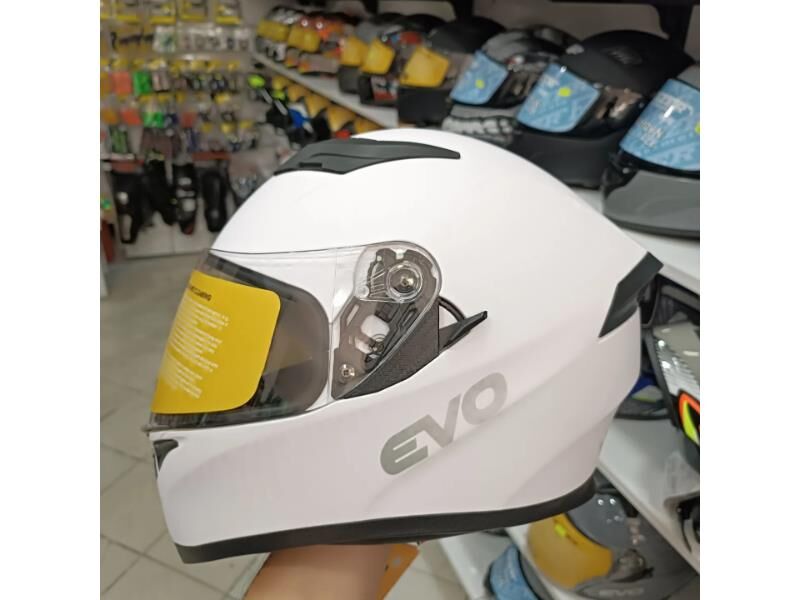 Kask Çeneli Gözlüklü Evo Mat Beyaz 31601 -M-
