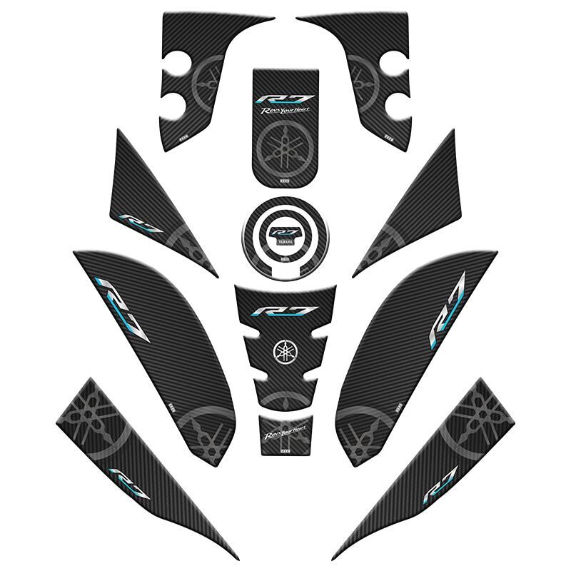 Yamaha R7 2021 - 2024 Uyumlu Full Tank Pad Set 001