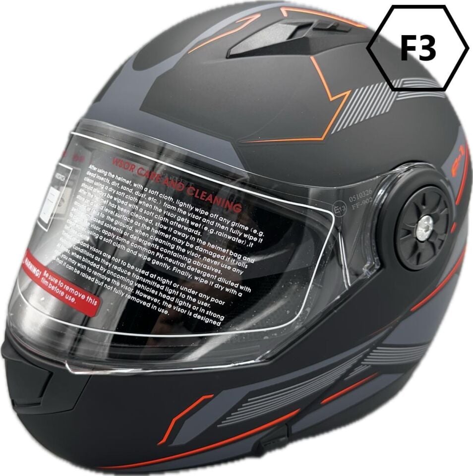 Jk-20 Jk115 Çeneli Motosiklet Kaskı Güneş Gözlüklü [F-3] Desen Xl Beden