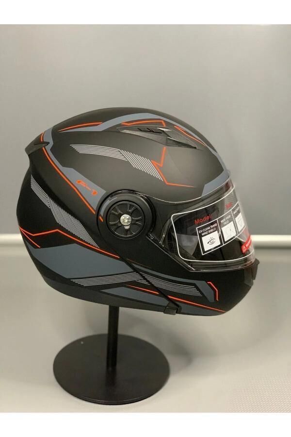 Jk-20 Jk115 Çeneli Motosiklet Kaskı Güneş Gözlüklü [F-3] Desen Xl Beden