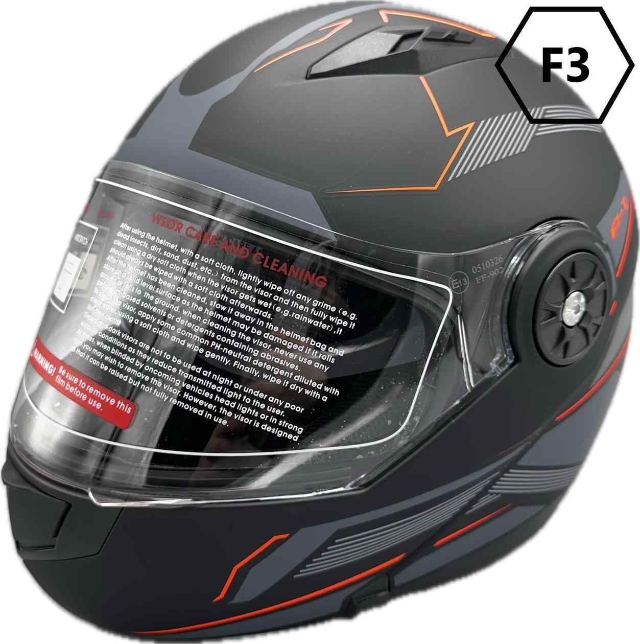 Jk-20 Jk115 Çeneli Motosiklet Kaskı Güneş Gözlüklü [F-3] Desen Xl Beden