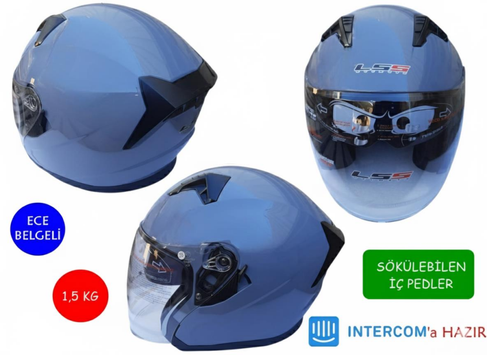 Kask Lss Çenesiz Vizörlü Nardo Gri Xl Beden