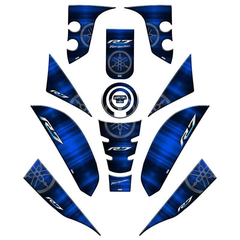 Yamaha R7 2021 - 2024 Uyumlu Full Tank Pad Set 003