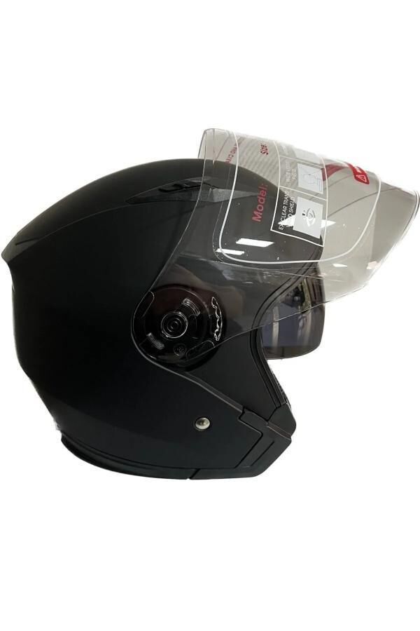 Jk-20 Jıekaı Yarım Güneş Gözlüklü Kask [Mat Black]512 Desen Xl Beden