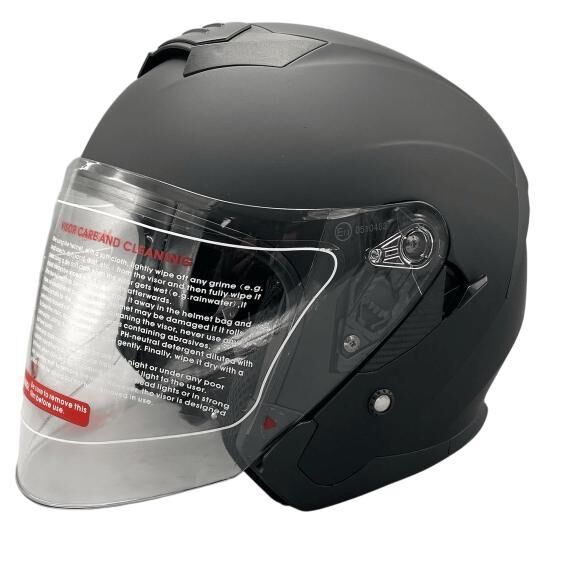Jk-20 Jıekaı Yarım Güneş Gözlüklü Kask [Mat Black]512 Desen Xl Beden