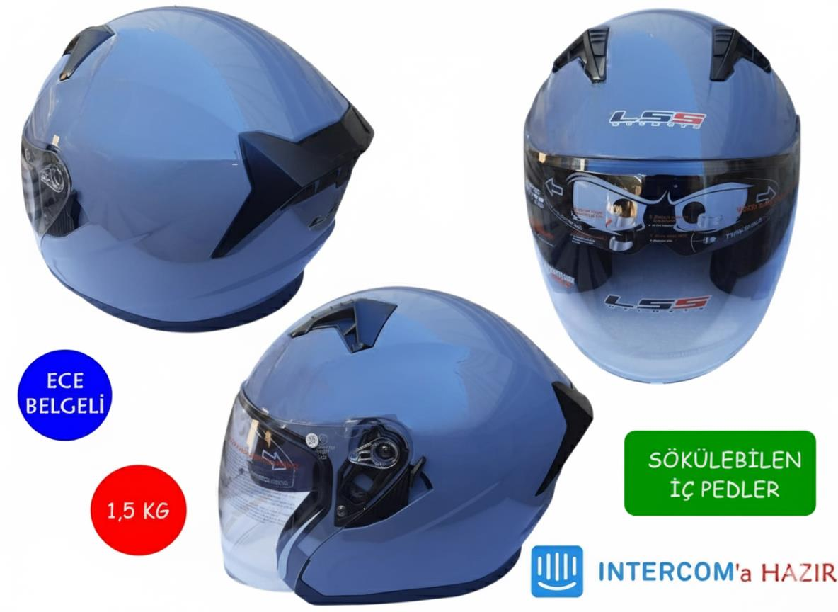 Kask Lss Çenesiz Vizörlü Nardo Gri L Beden