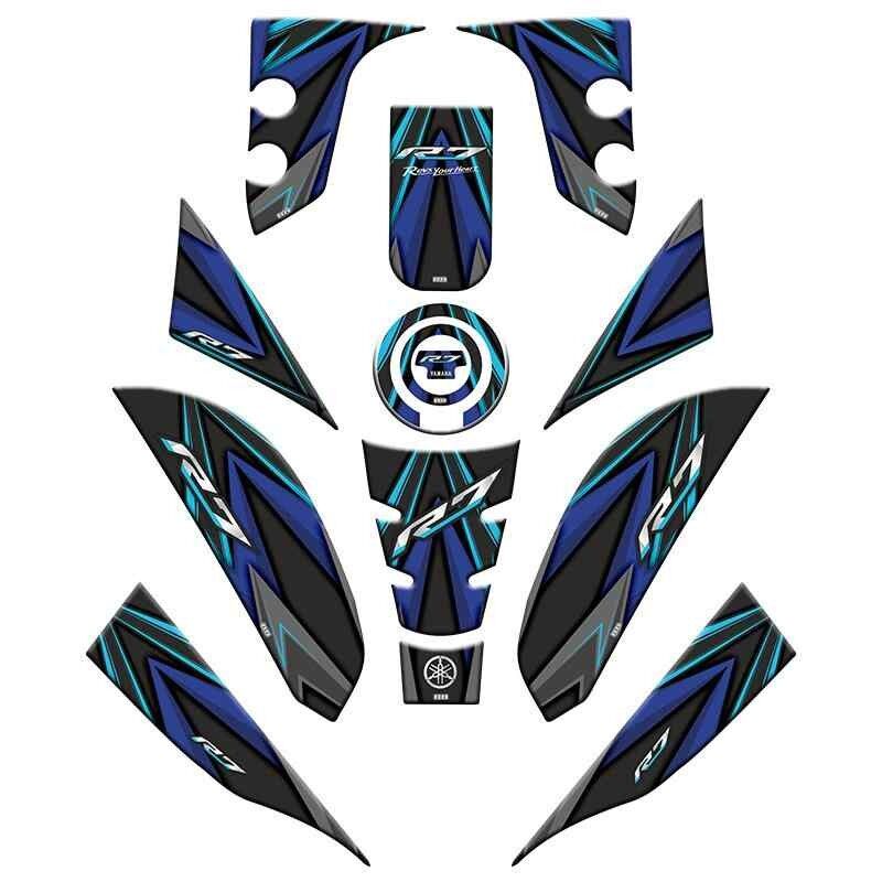 Yamaha R7 2021 - 2024 Uyumlu Full Tank Pad Set 004