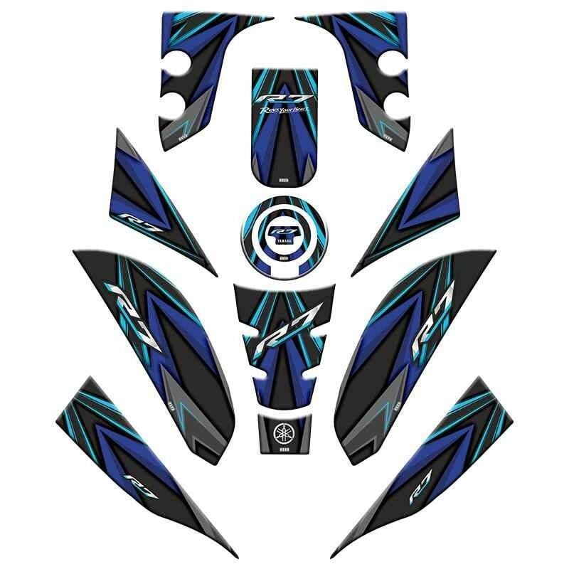 Yamaha R7 2021 - 2024 Uyumlu Full Tank Pad Set 004