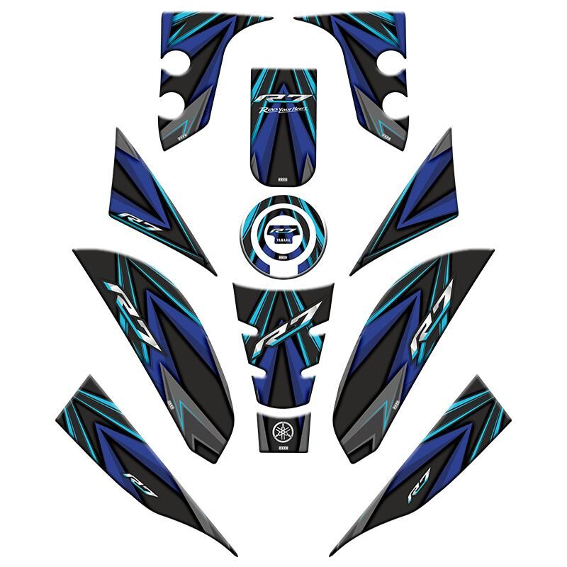 Yamaha R7 2021 - 2024 Uyumlu Full Tank Pad Set 004