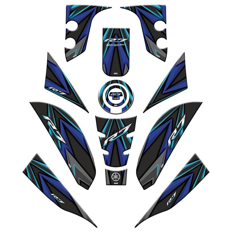 Yamaha R7 2021 - 2024 Uyumlu Full Tank Pad Set 004