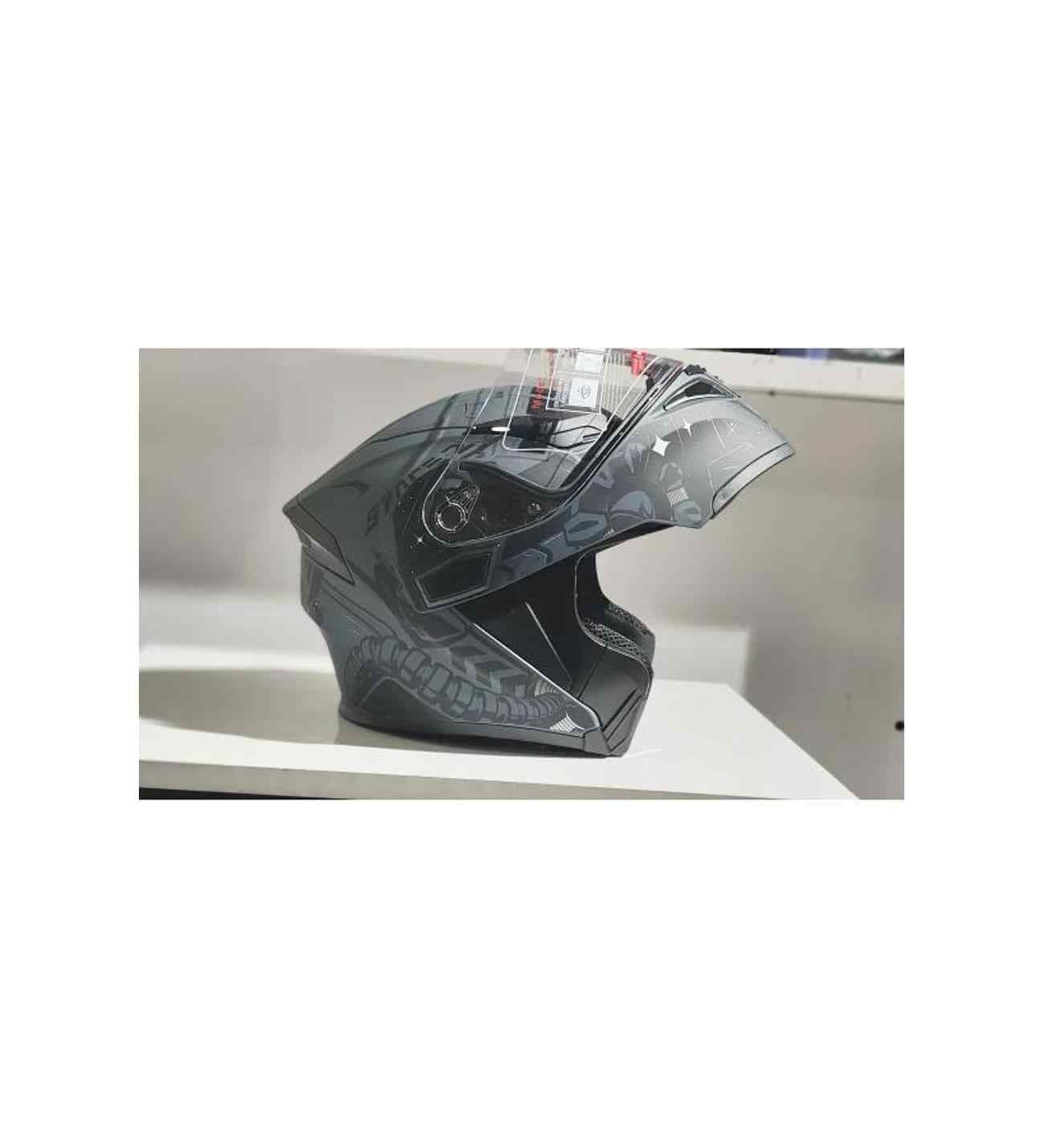 Jk-20 Jk902 Çene Pedli Güneş Vizörlü Çeneden Açılır Kask [H-2 Grey ] Xl Beden