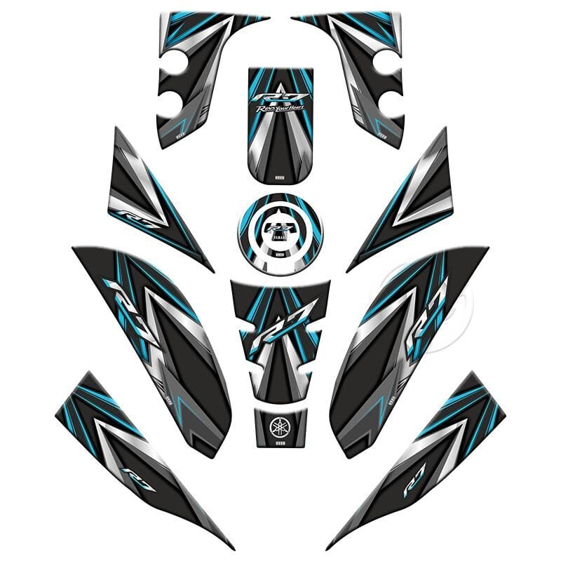 Yamaha R7 2021 - 2024 Uyumlu Full Tank Pad Set 005