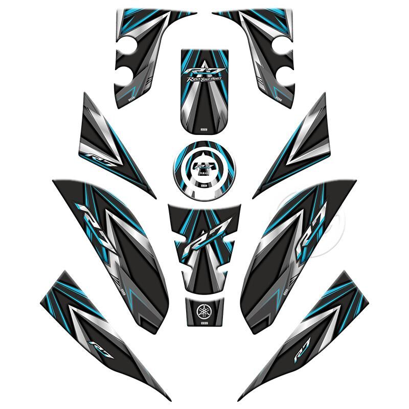 Yamaha R7 2021 - 2024 Uyumlu Full Tank Pad Set 005