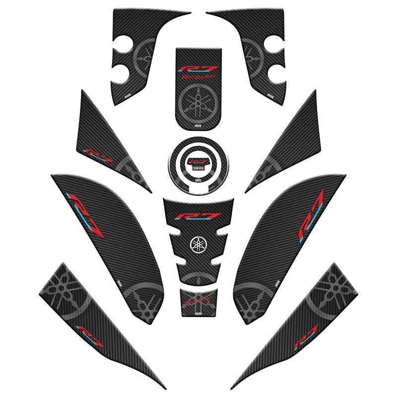Yamaha R7 2021 - 2024 Uyumlu Full Tank Pad Set 006