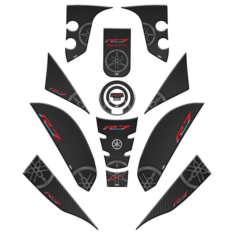Yamaha R7 2021 - 2024 Uyumlu Full Tank Pad Set 006