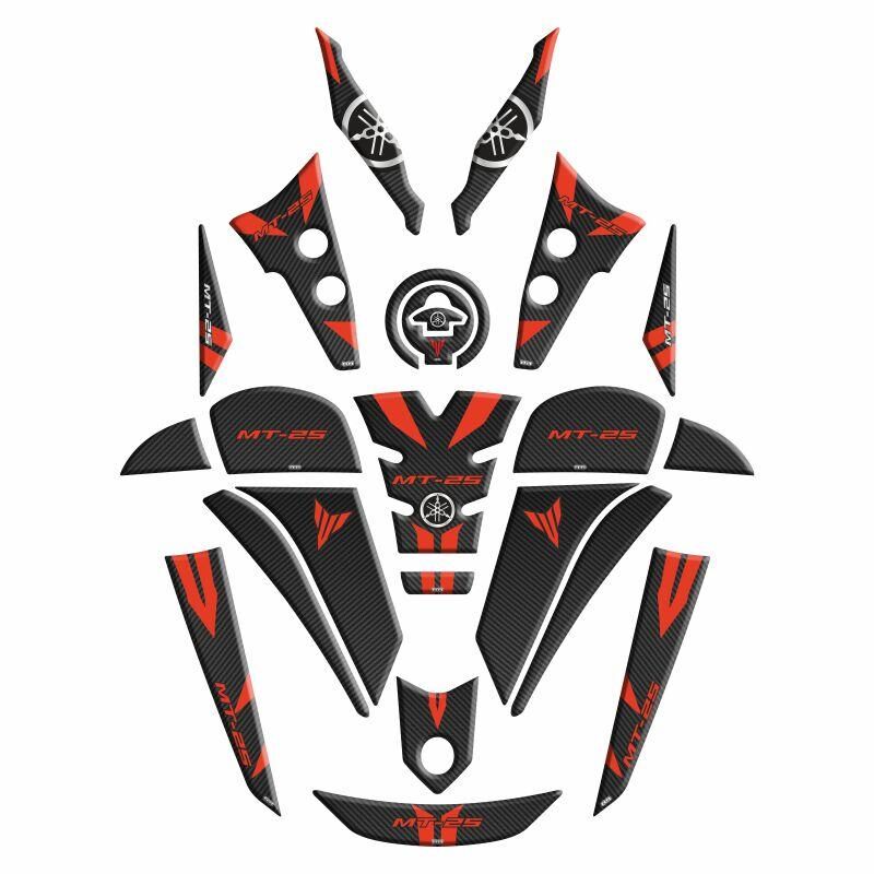 Yamaha Mt25 2020 - 2024 Uyumlu Full Tank Pad Set 001