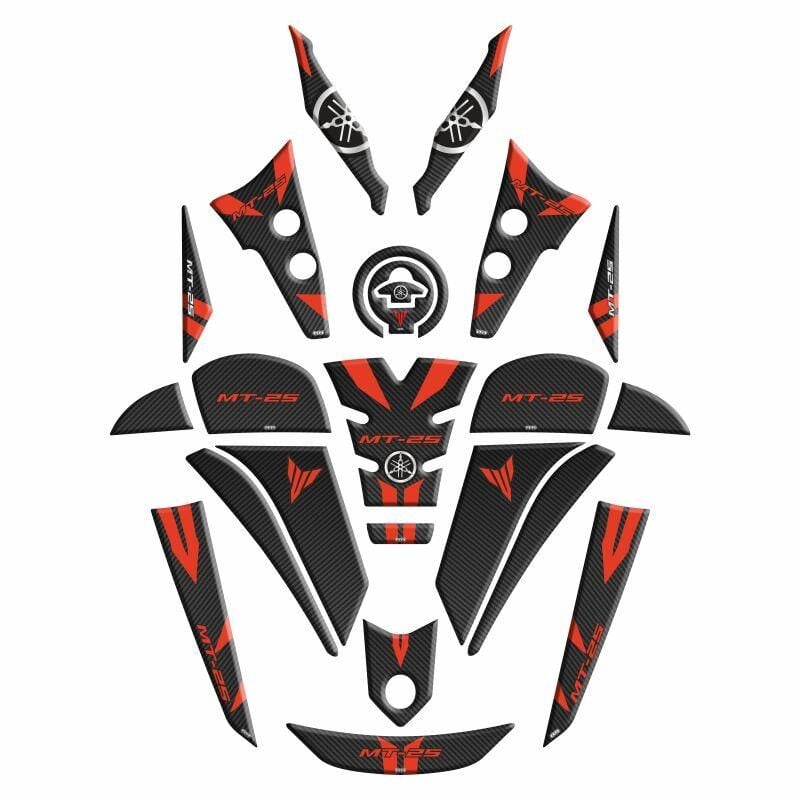 Yamaha Mt25 2020 - 2024 Uyumlu Full Tank Pad Set 001