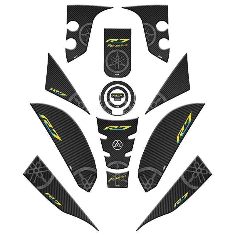 Yamaha R7 2021 - 2024 Uyumlu Full Tank Pad Set 007