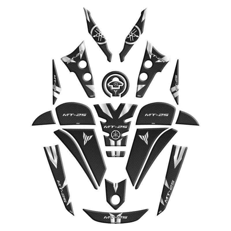 Yamaha Mt25 2020 - 2024 Uyumlu Full Tank Pad Set 003