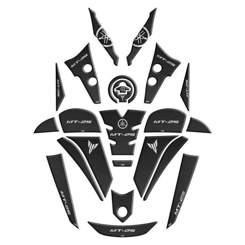 Yamaha Mt25 2020 - 2024 Uyumlu Full Tank Pad Set 007