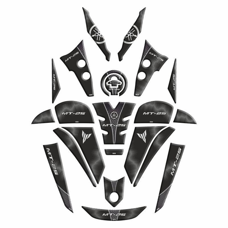 Yamaha Mt25 2020 - 2024 Uyumlu Full Tank Pad Set 006