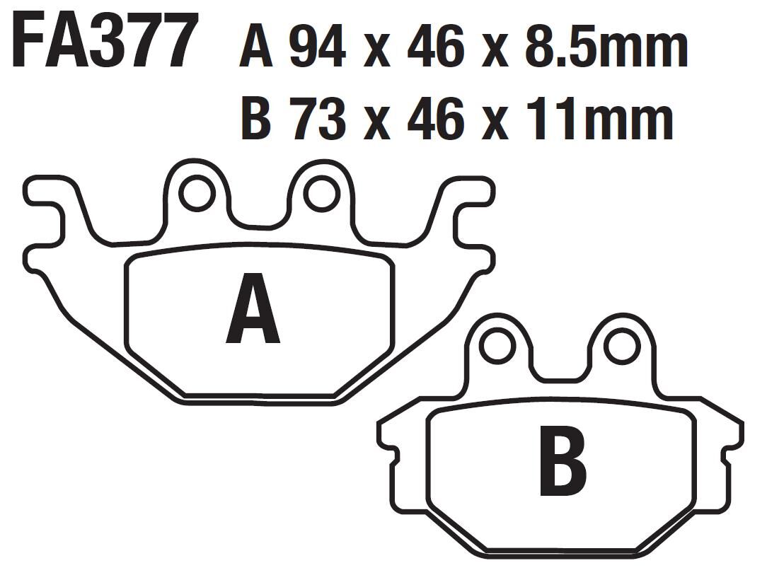 Yamaha Arka Fren Disk Balatası Fa377 Mt 125- Yzf-R 125