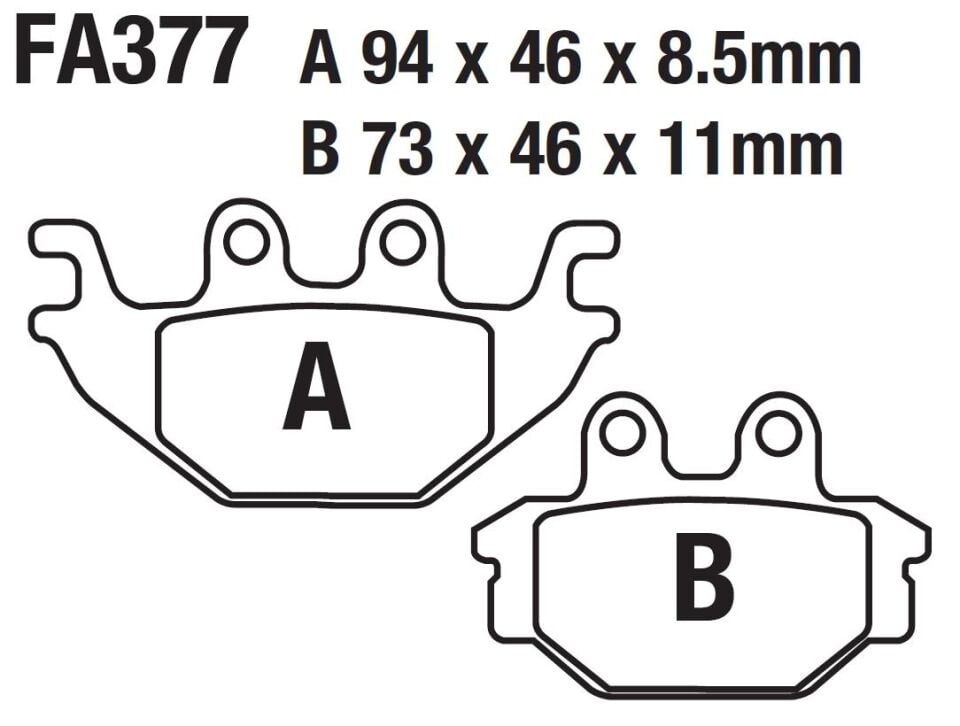 Yamaha Arka Fren Disk Balatası Fa377 Mt 125- Yzf-R 125