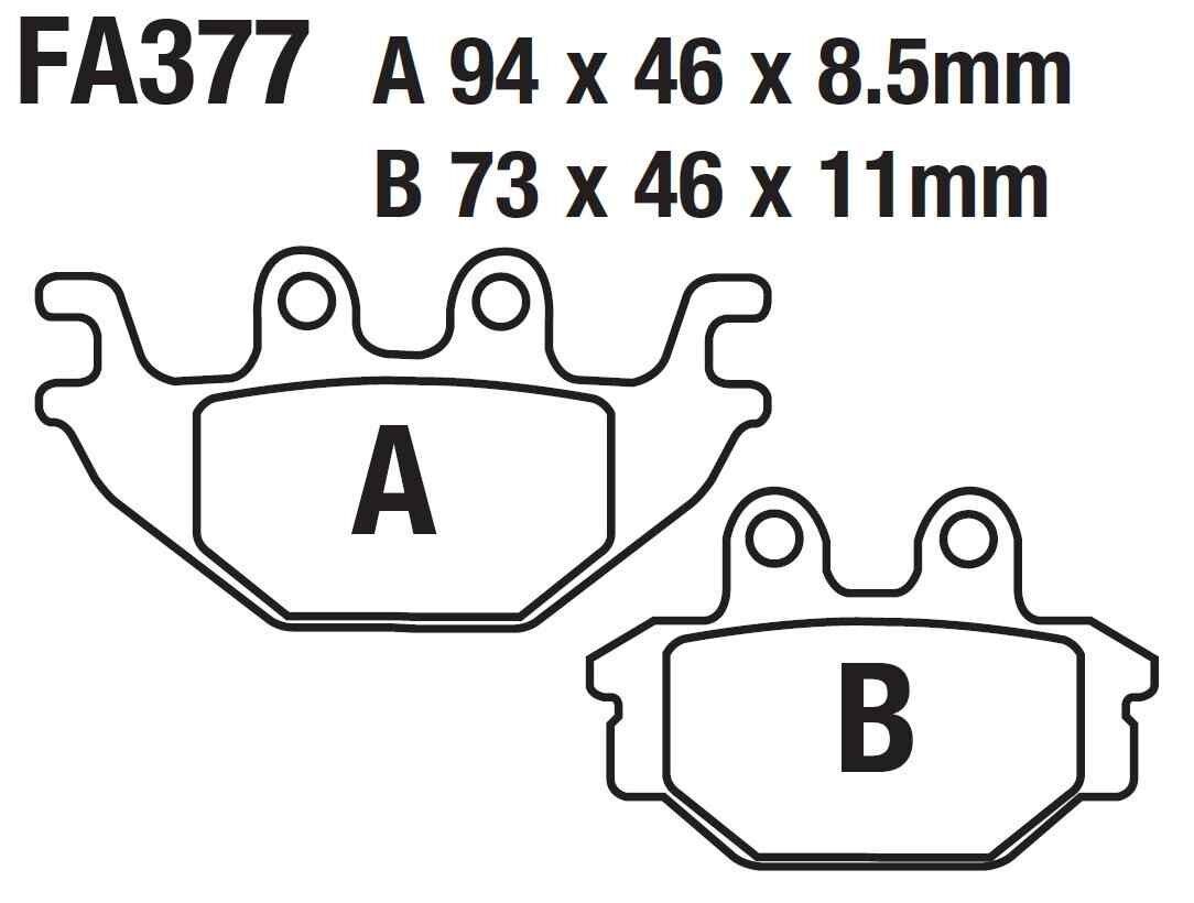 Yamaha Arka Fren Disk Balatası Fa377 Mt 125- Yzf-R 125