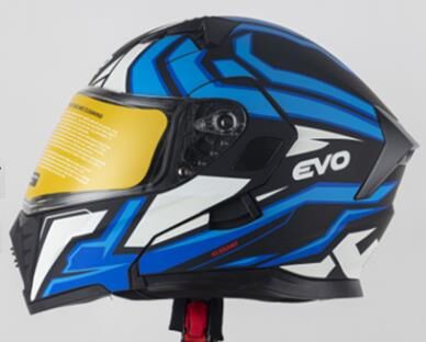 Kask Çenesi Açılır Gözlüklü Evo Mavi-Siyah-Beyaz 90606 -M-