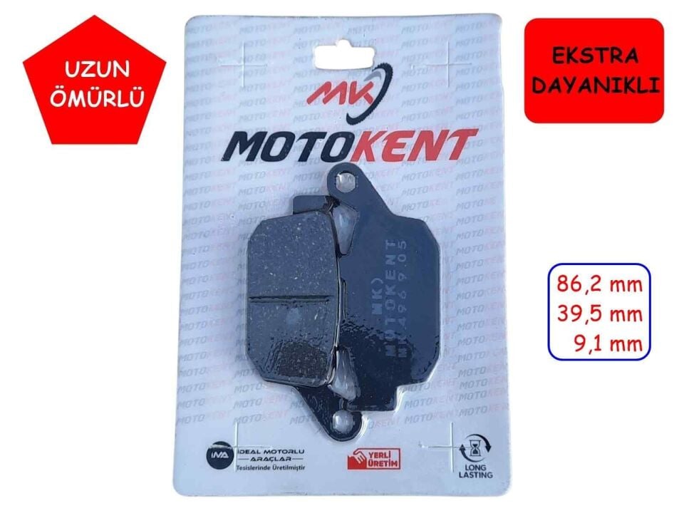 Mondial Arka Fren Disk Balatası (Cbs) Fa496 Mtk Drift L - Vultre 125 İ Kd 125 F