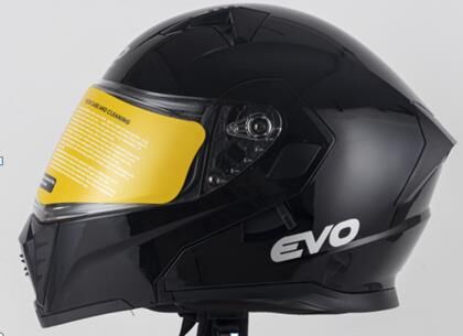 Kask Çenesi Açılır Gözlüklü Evo Parlak Siyah 90608 -M-