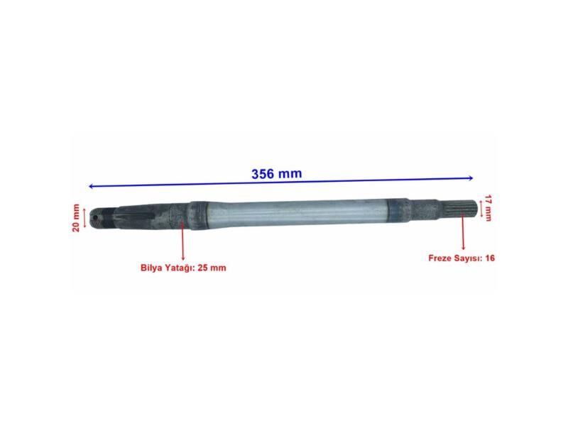 Aks Mili E-Bisiklet/Kamyonet 16 Freze (Kamalı) Uzun Sağ 35.6Cm