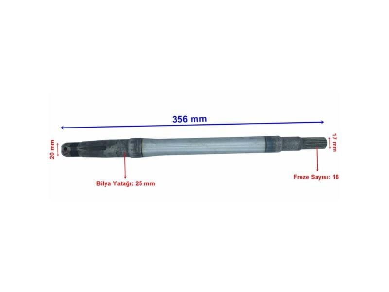 Aks Mili 16 Freze (Kamalı) Uzun Sağ 35.6Cm E-Bisiklet/Kamyonet