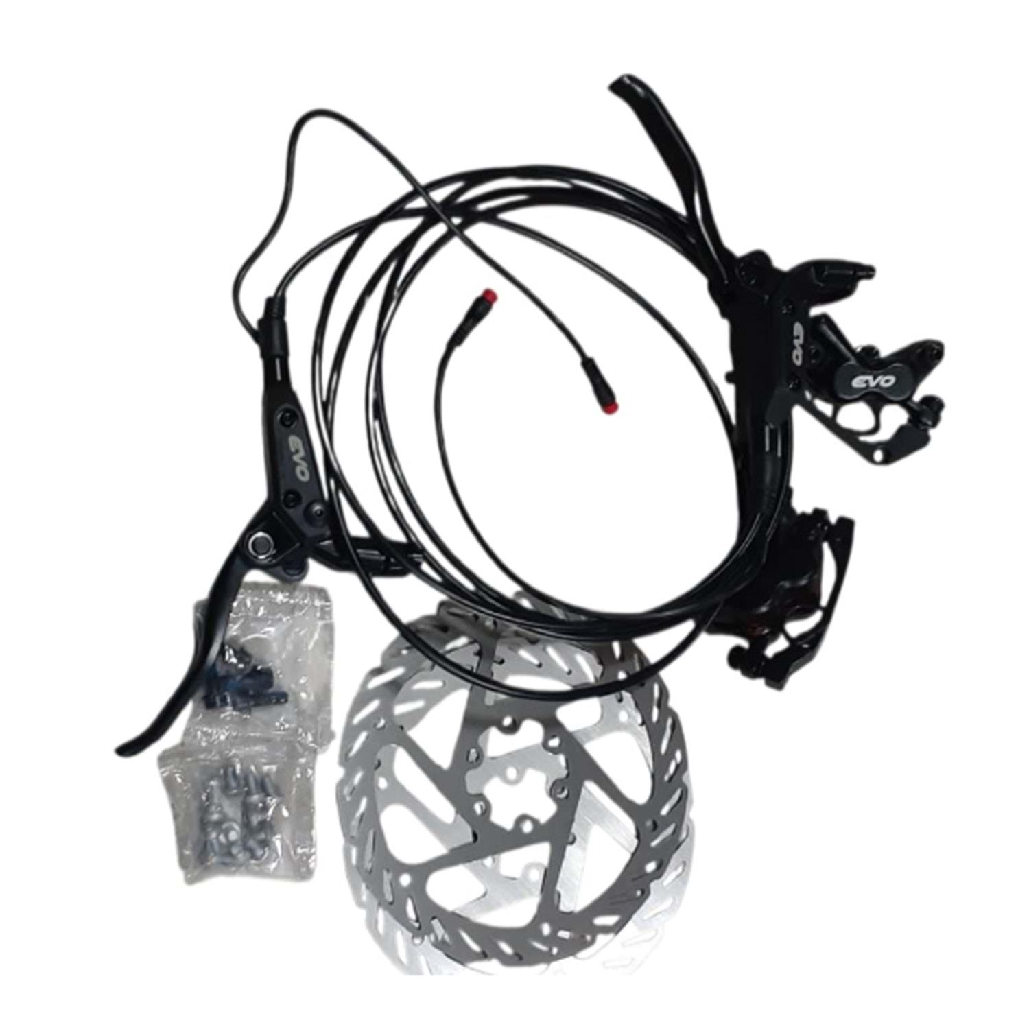 Bisiklet Ön+Arka Hidrolik Fren Seti Sensörlü Evo