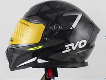 Kask Çenesi Açılır Gözlüklü Evo Siyah-Beyaz 90603 -M-