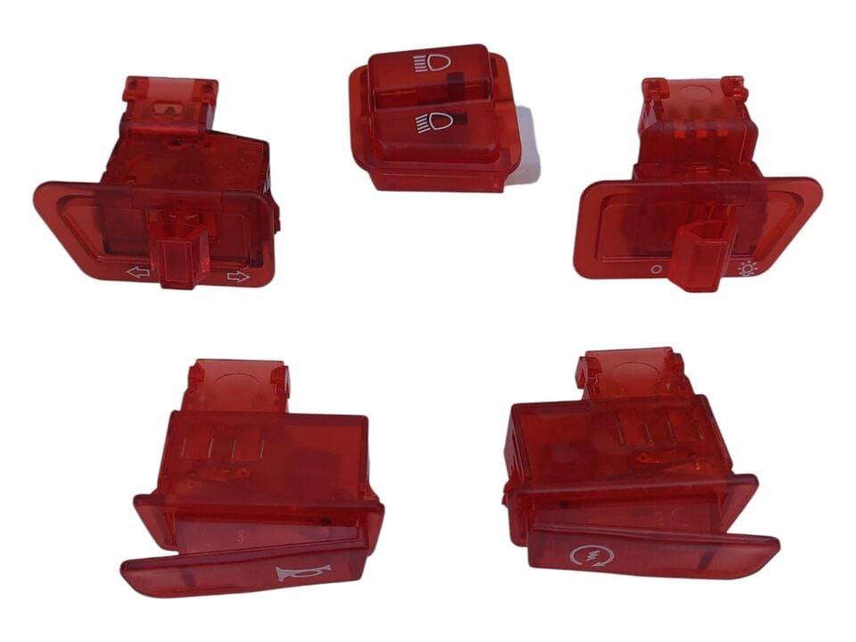 Sevgent Scooter Anahtar Seti (Düğme) 5 Li Kırmızı