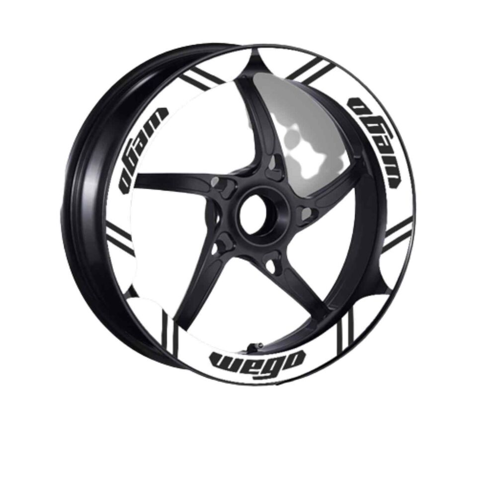 Tvs Wego 110 2012 - 2024 Uyumlu Beyaz Geniş 1 Set Jant Şeridi