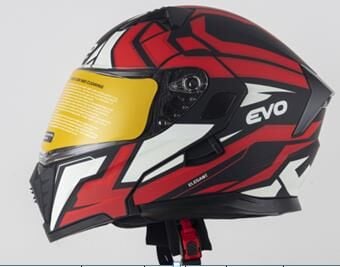 Kask Çenesi Açılır Gözlüklü Evo Kırmızı-Siyah 90604 -M-