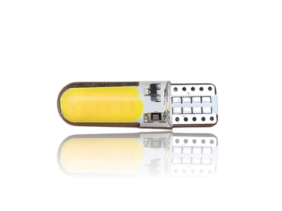 T10 12V Led Ampül Çakar Silikonlu 12 Sarı