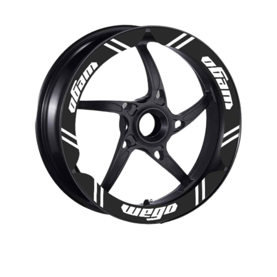 Tvs Wego 110 2012 - 2024 Uyumlu Siyah Geniş 1 Set Jant Şeridi